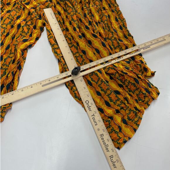 Kahindo Jumpsuit Womens Small Yellow Printed Kano V Neck Flowy Sleeveless - Picture 8 of 10